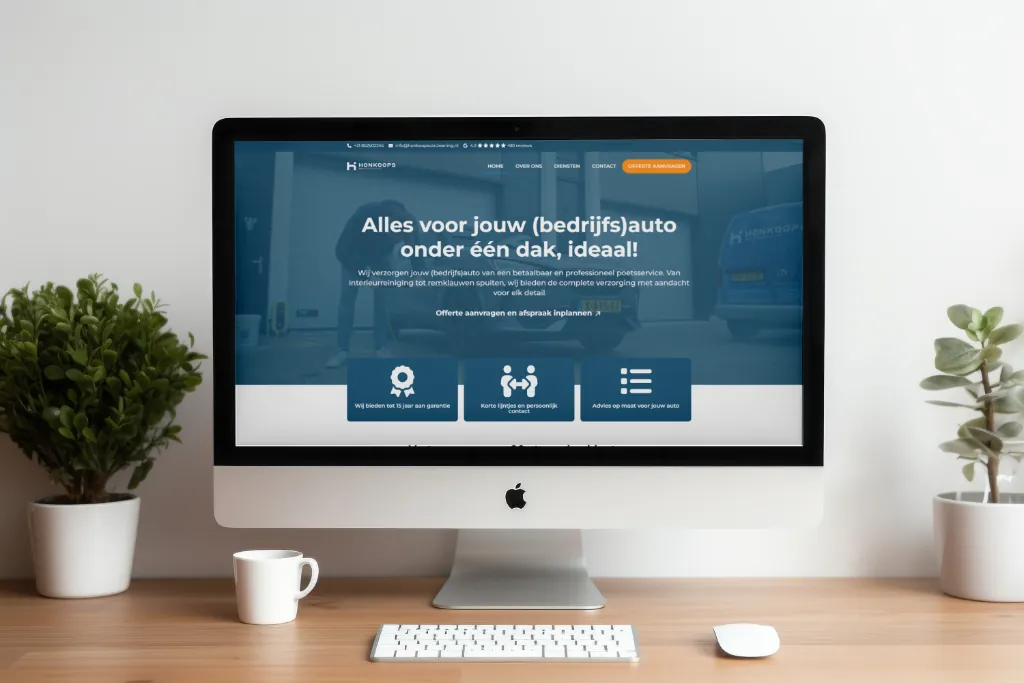 Website van Honkoops Car Cleaning onderhouden door Davium Webdesign