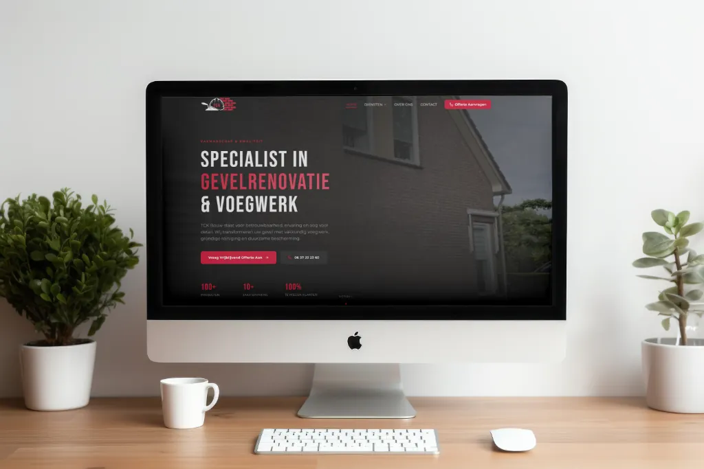 Website van Tck Gevelrenovatie gemaakt door Davium Webdesign